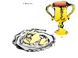 Communion plate with loaf, and chalice